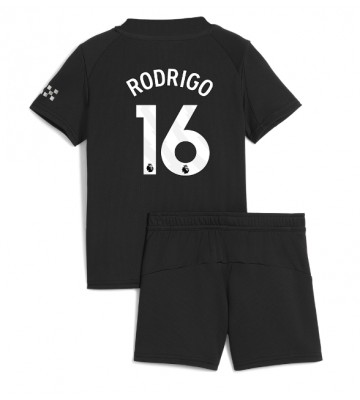 Manchester City Rodri Hernandez #16 Udebanetrøje Børn 2025-26 Kortærmet (+ Korte bukser)